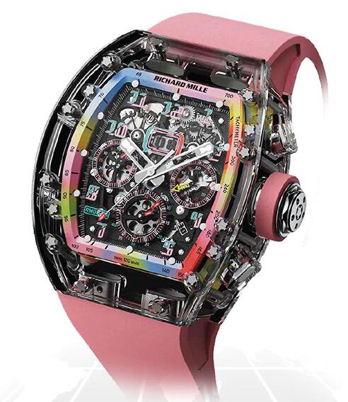 Replica Richard Mille RM011 SAPPHIRE FLYBACK CHRONOGRAPH "A11 TIME MACHINE PEACH PINK" Watch